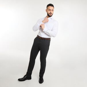 Pantalón Tiro Medio Slim Hombre Az Black