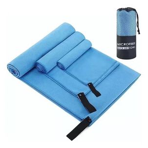 Toalla Ba&ntilde;o Viaje Microfibra De Secado Rapido 3 Pcs