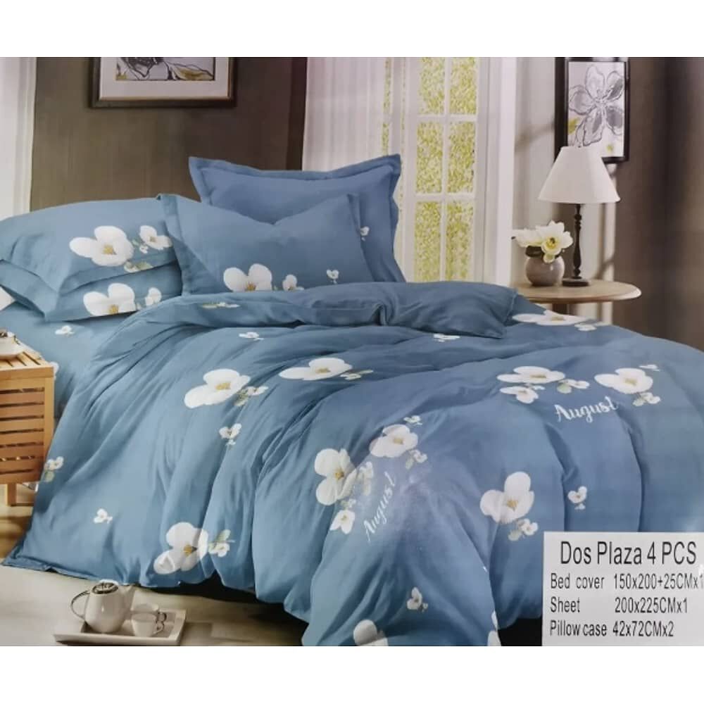 Juego De S&aacute;banas 2 Plazas Azul 4 Piezas image number 0.0