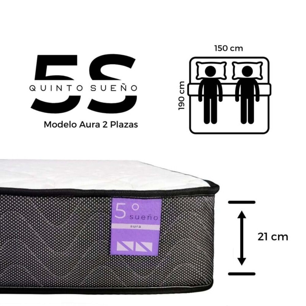 Cama Europea 2 Plazas + Respaldo Tubular Madera Rosado image number 2.0