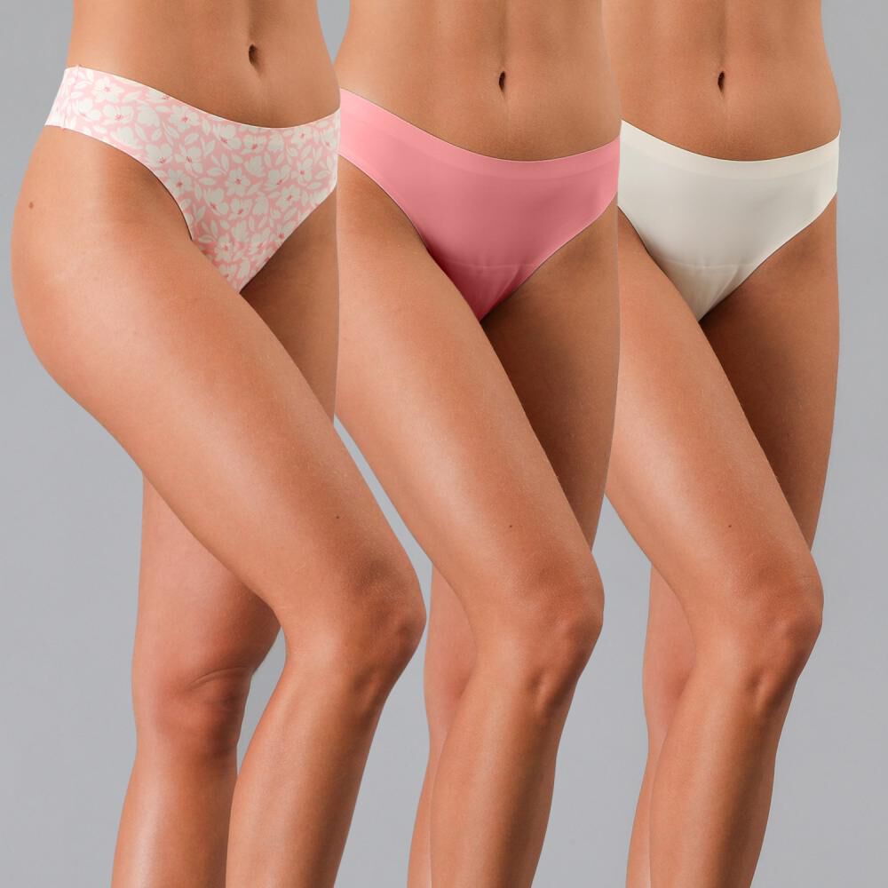 Pack 3x Colaless Micro Print Bonded Flores image number 0.0