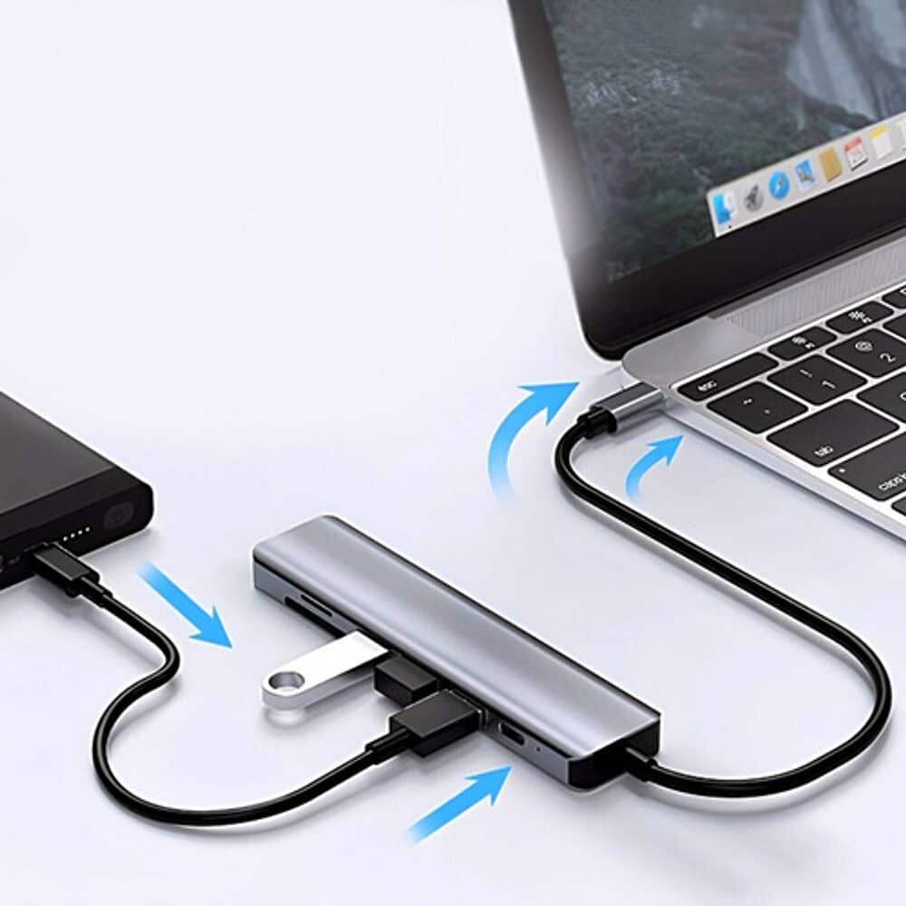 Adaptador 7 En 1 Entrada Tipo C 4k Hdmi Mac Windows image number 2.0