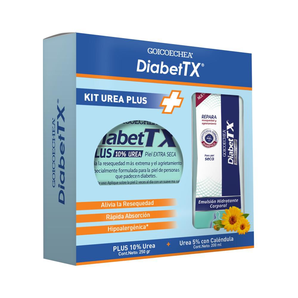 Set De Tratamiento Diabet Tx Plus Urea 10% X 250g + Diabet Tx Crema Para Manos  Codos X 50 Ml image number 0.0