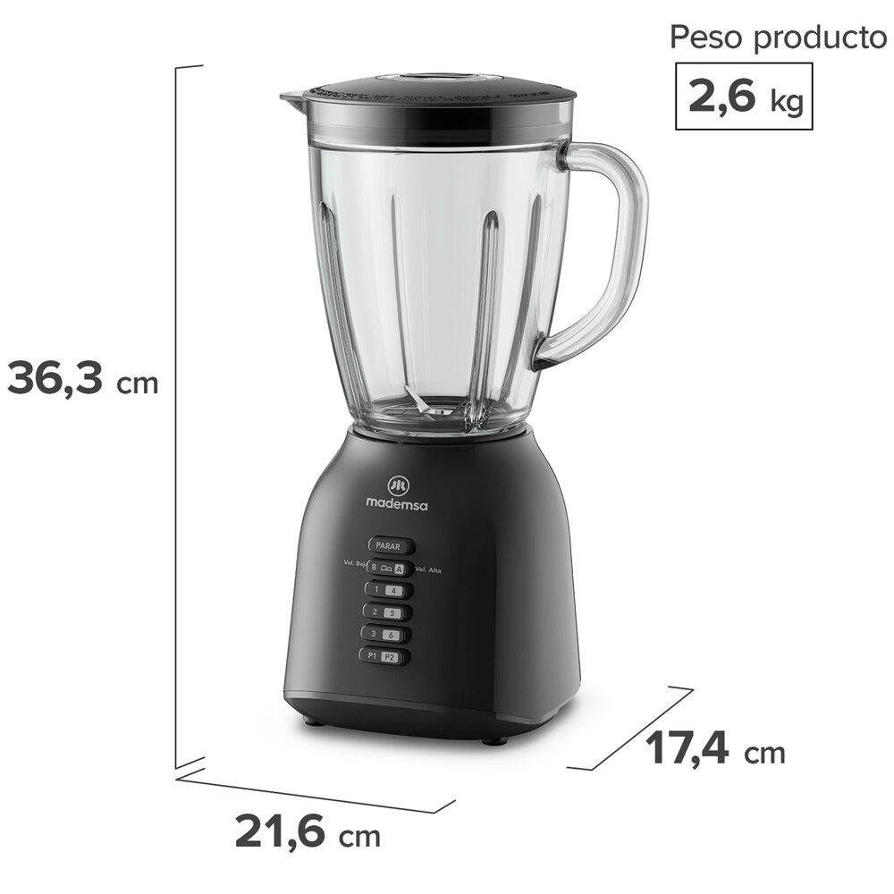 Licuadora Mademsa 1,5l Con 6 Velocidades 400w Mbl40 image number 2.0