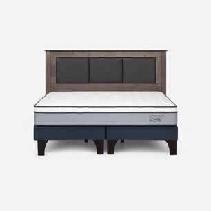 Cama Europea Rosen Indie / 2 Plazas / Base Dividida  + Respaldo Rachel Gris