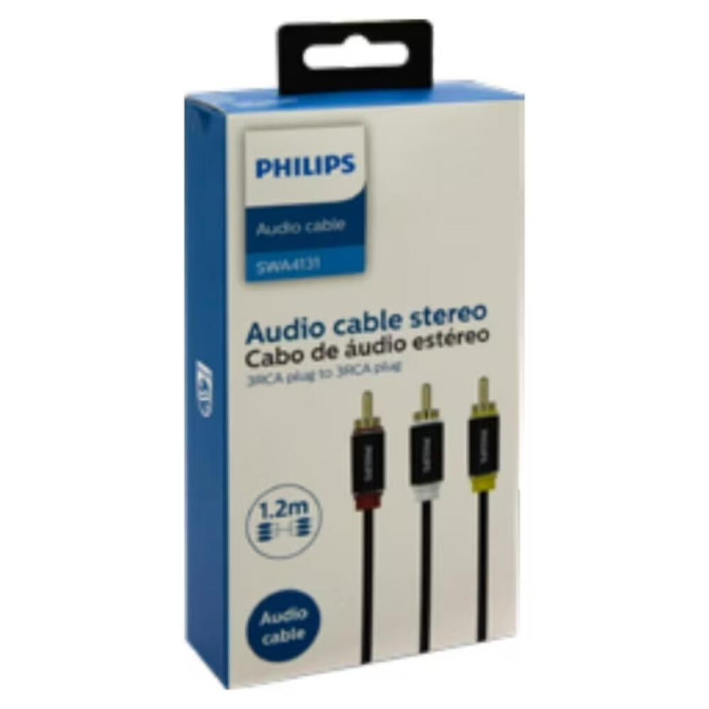 Cable De Audio Y Video Rca Puntas Doradas 1.2mts image number 1.0