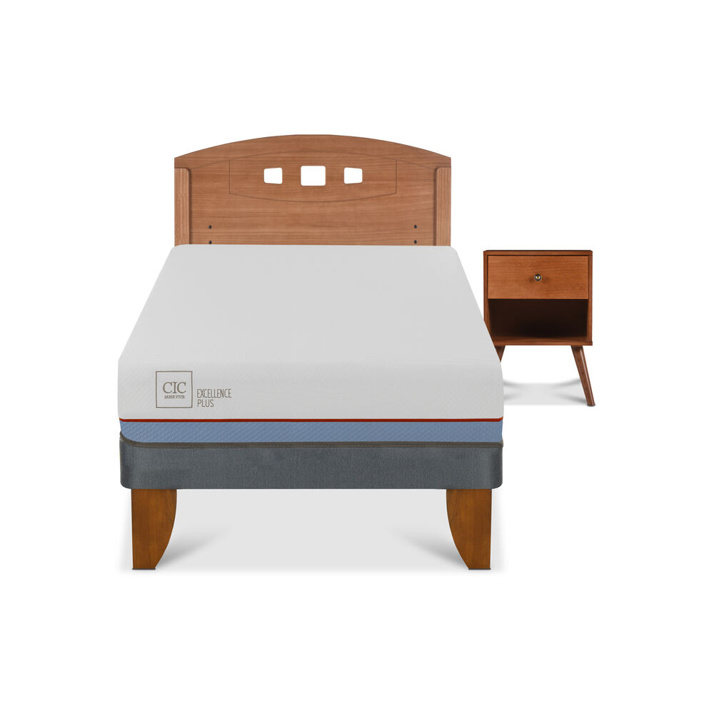 Cama Europea Cic Excellence Plus / 1.5 Plazas / Base Normal + Set De Maderas image number 0.0