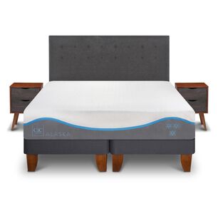 Cama Europea Cic Alaska / King / Base Dividida + Set De Maderas
