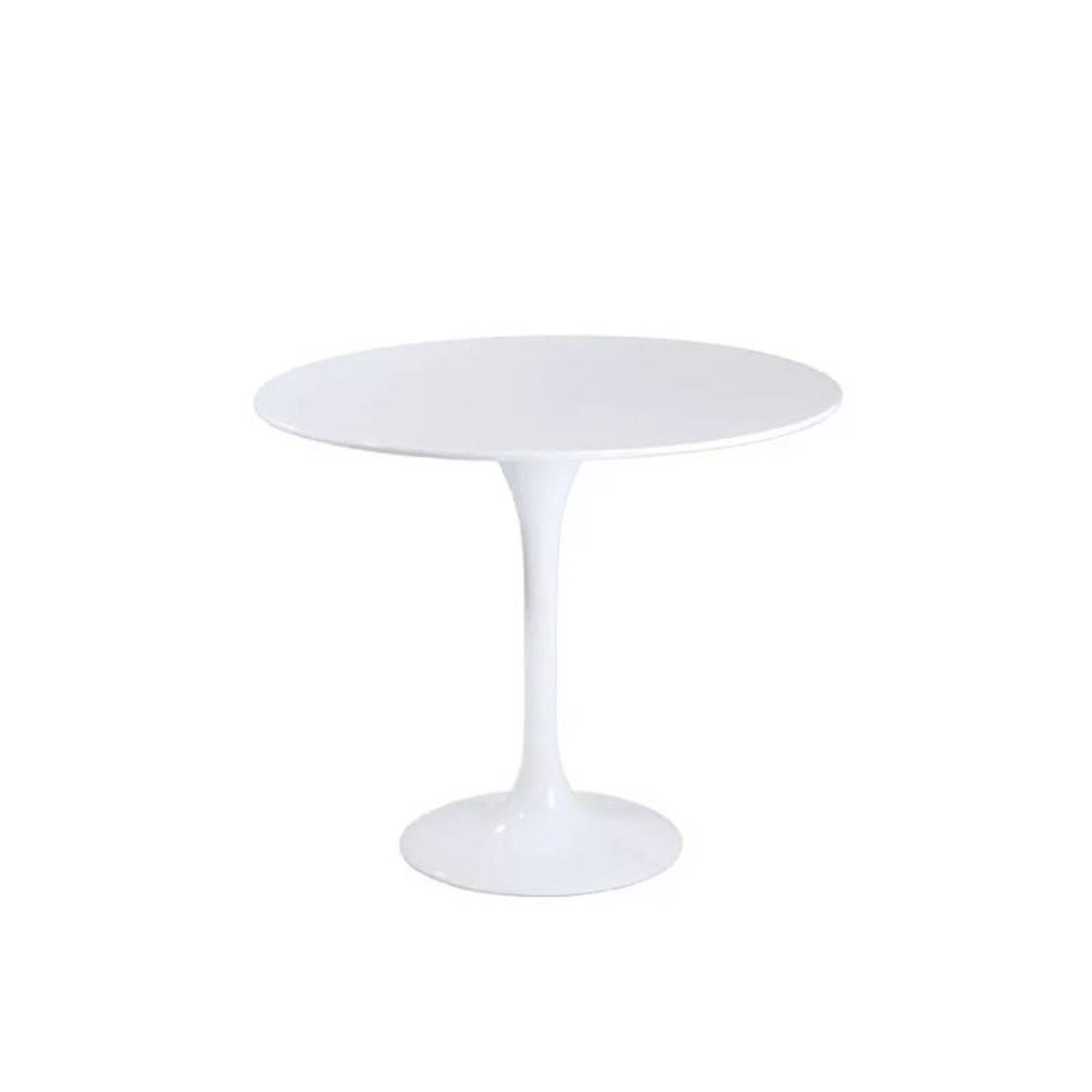 Mesa Comedor Redonda Estilo Tulip 80 Cm Blanca Cubierta Mdf Y Base Acero Inoxidable image number 2.0