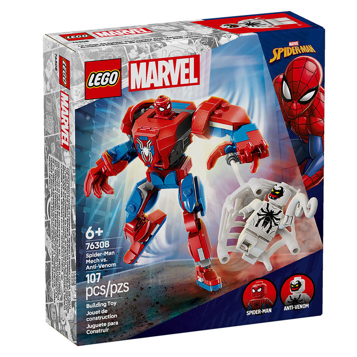 Lego Marvel - Armadura Rob&oacute;tica De Spider-man Vs. El Anti-venom - 76308 image number 7.0