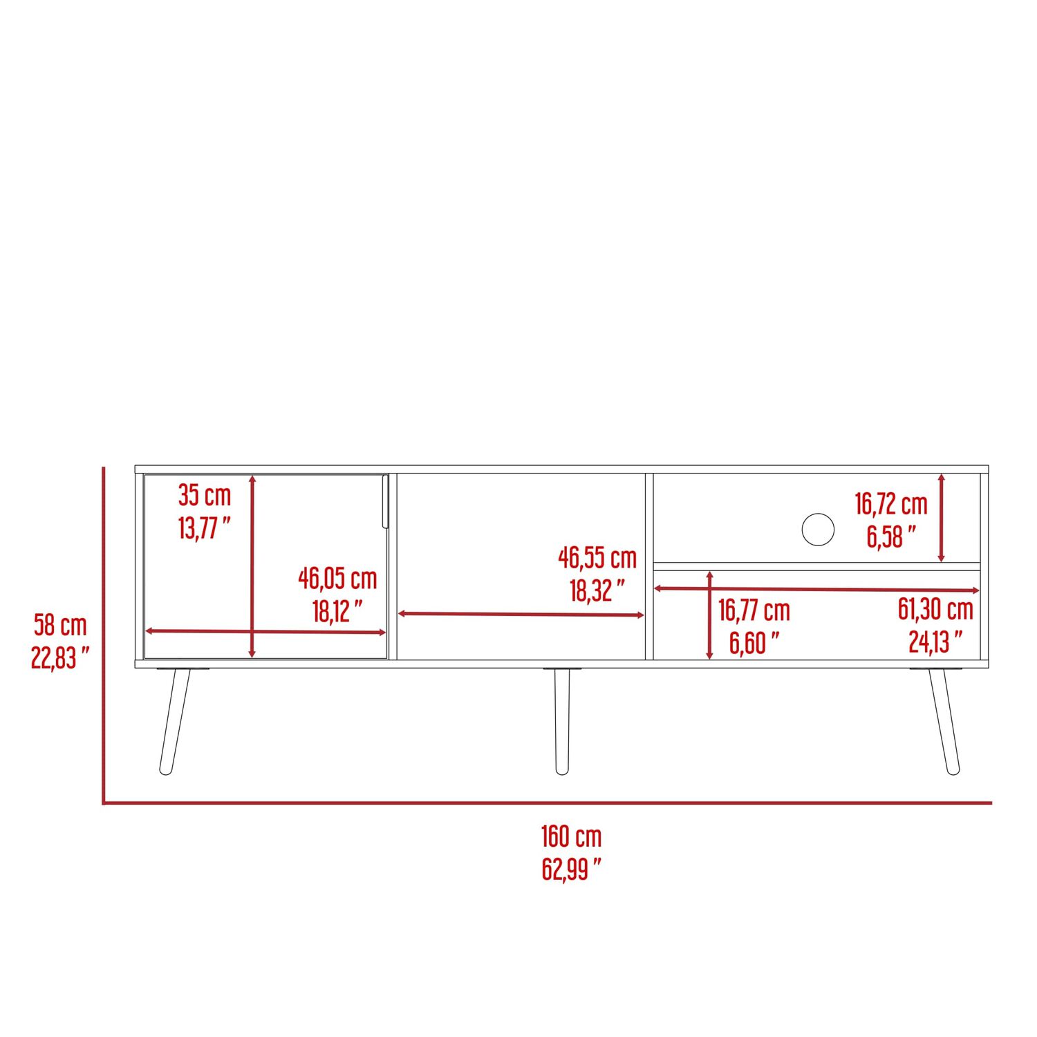 Rack Tv 65" Con 1 Puerta Abatible 58x160x40 Cm image number 7.0
