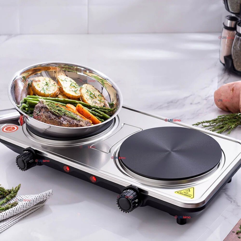 Cocina Encimera Eléctrica 2 Platos 2000w Cocinilla Premium Plateada image number 0.0