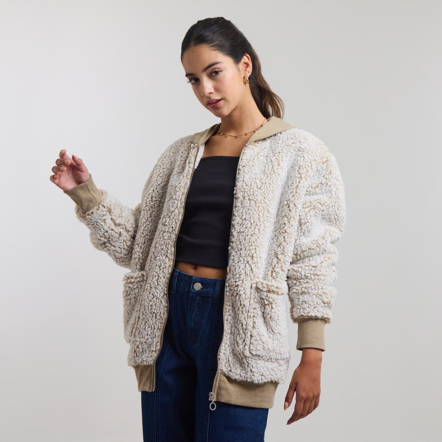 Poler&oacute;n Sherpa Cuello Alto Con Capucha Mujer Freedom image number 2.0
