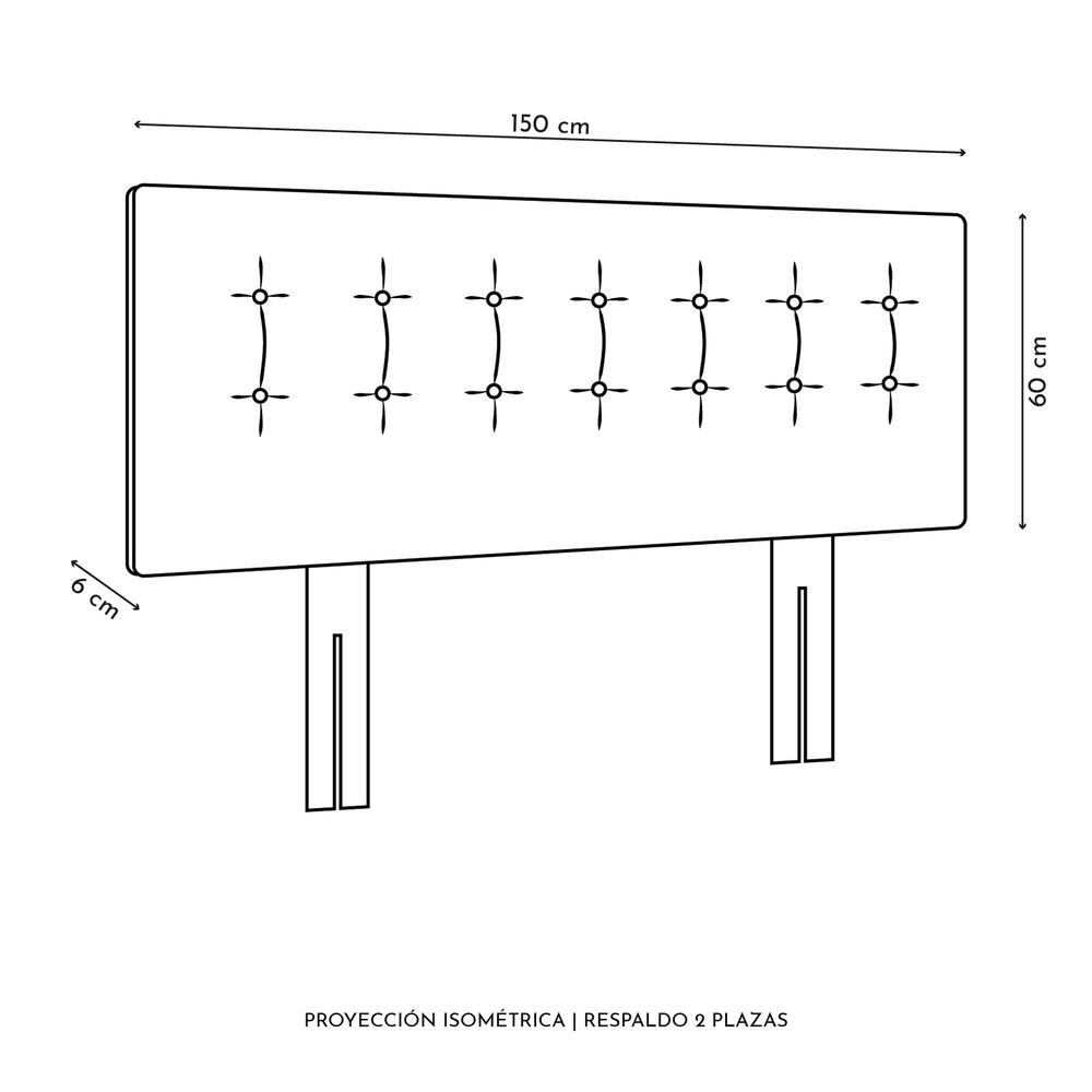 Respaldo Botone Pu 2p | Incluye Soporte image number 4.0