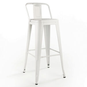 Piso Taburete Tolix Con Respaldo - Blanco