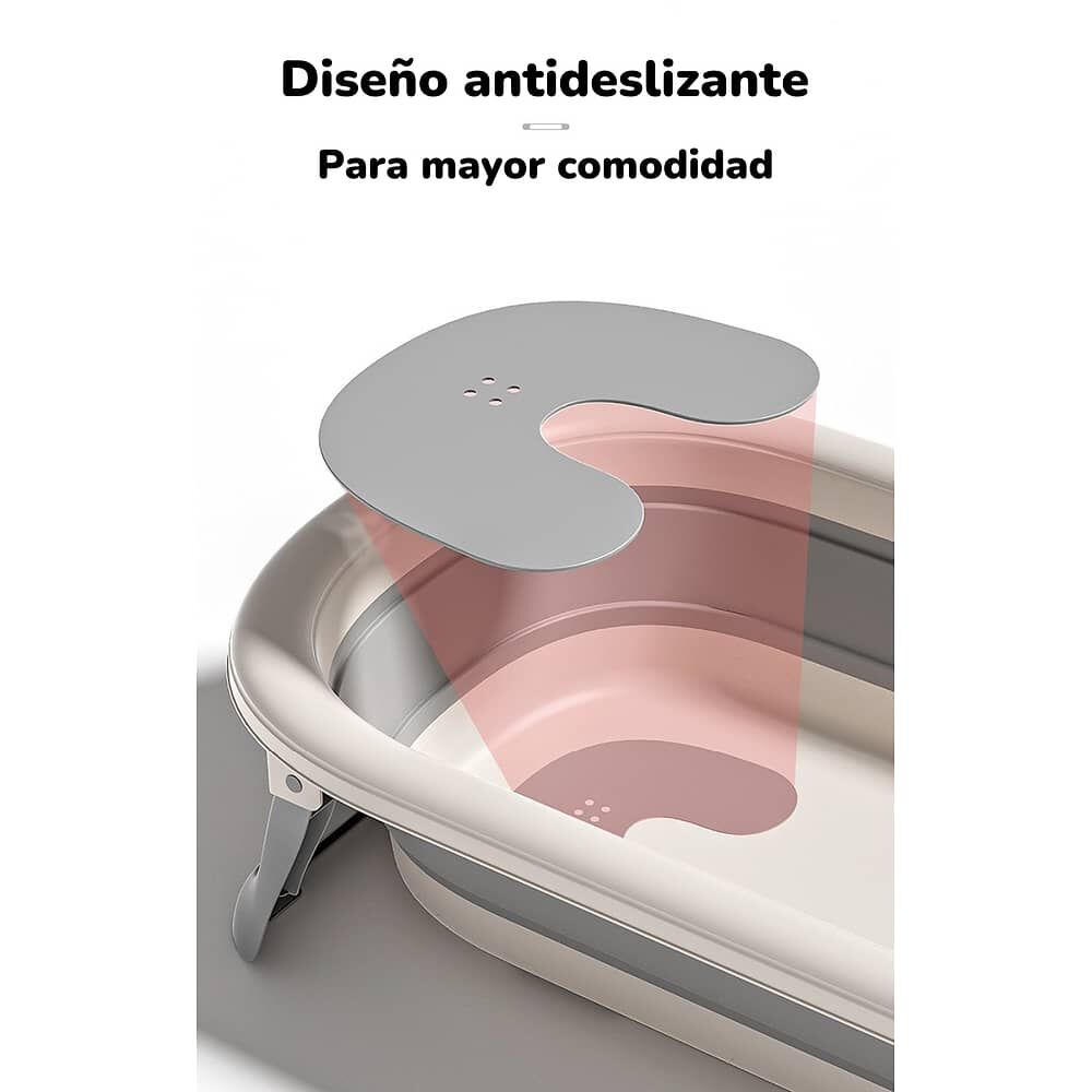 Ba&ntilde;era Con Respaldo De Ducha Comfort Gris Lubabycas image number 7.0