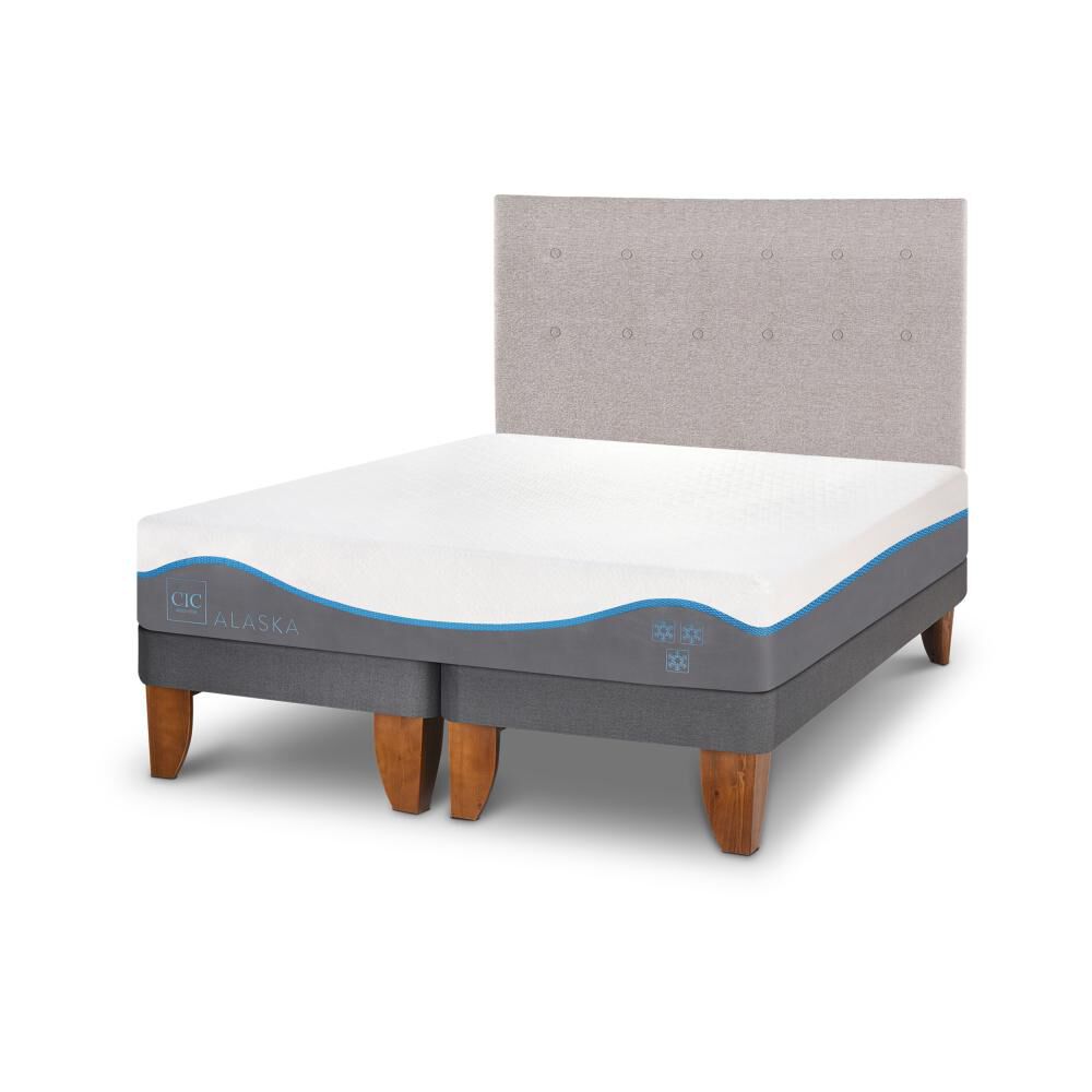 Cama Europea Cic Alaska / 2 Plazas / Base Dividida + Respaldo image number 1.0