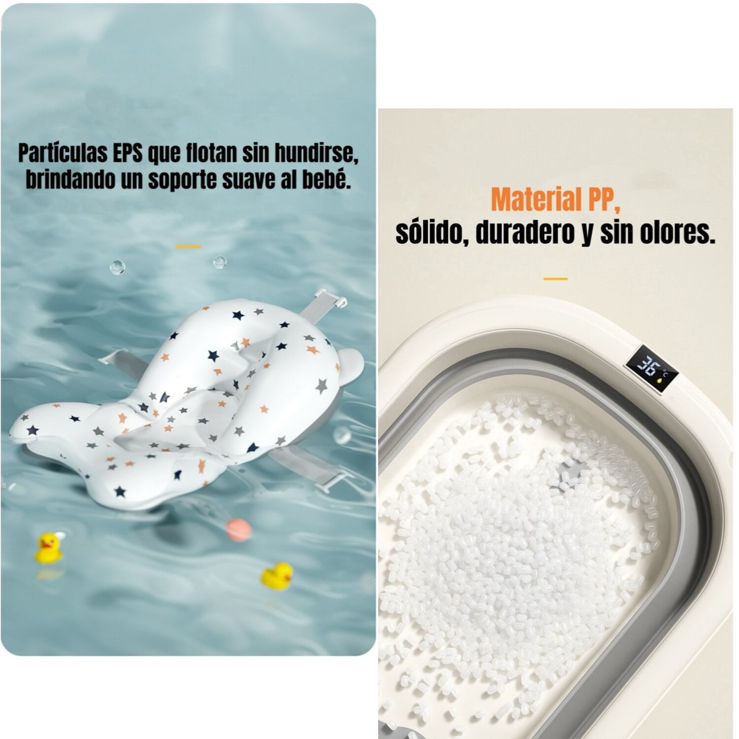 Ba&ntilde;era Plegable Con Term&oacute;metro Cojin Y M&aacute;s Accesorios Rosada image number 11.0