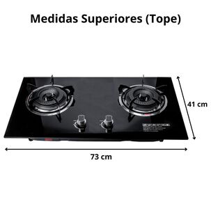 Encimera A Gas Licuado Vidrio Templado 2 Platos