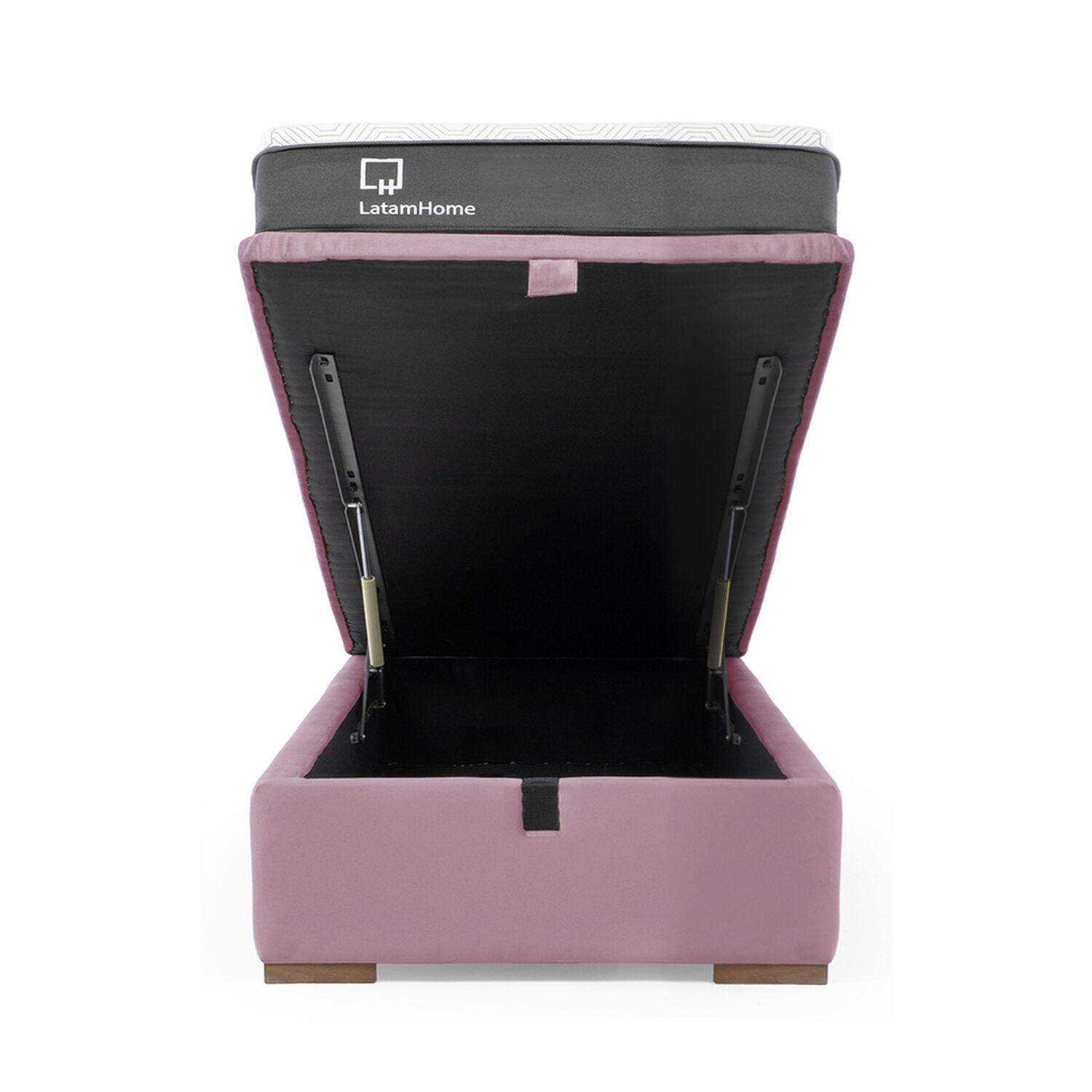 Cama Funcional Boxet 1 1/2 Plaza Colchon Resortes New Top Funda Lavable Palo Rosa image number 1.0