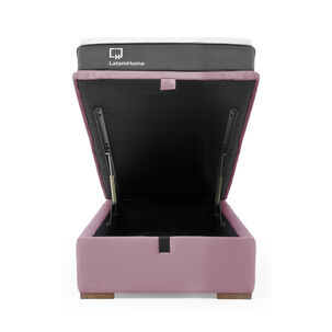 Cama Funcional Boxet 1 1/2 Plaza Colchon Resortes New Top Funda Lavable Palo Rosa