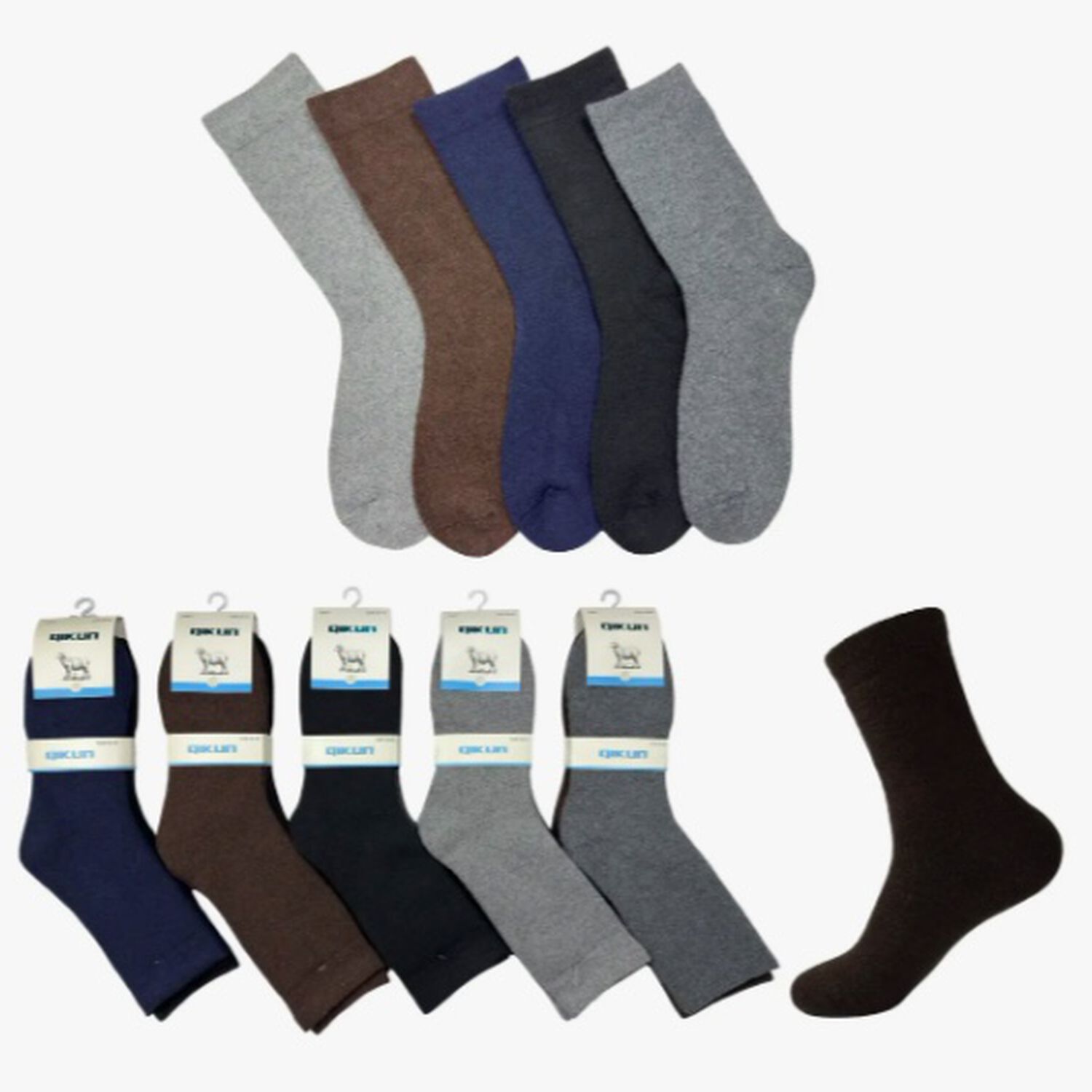 12 Pares Calcetines Hombre Largo T&eacute;rmico image number 1.0