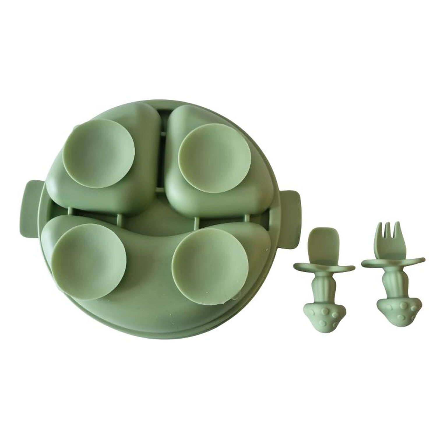 Set Plato + Servicios Silicona Bebe Vajilla De Aprendizaje image number 2.0
