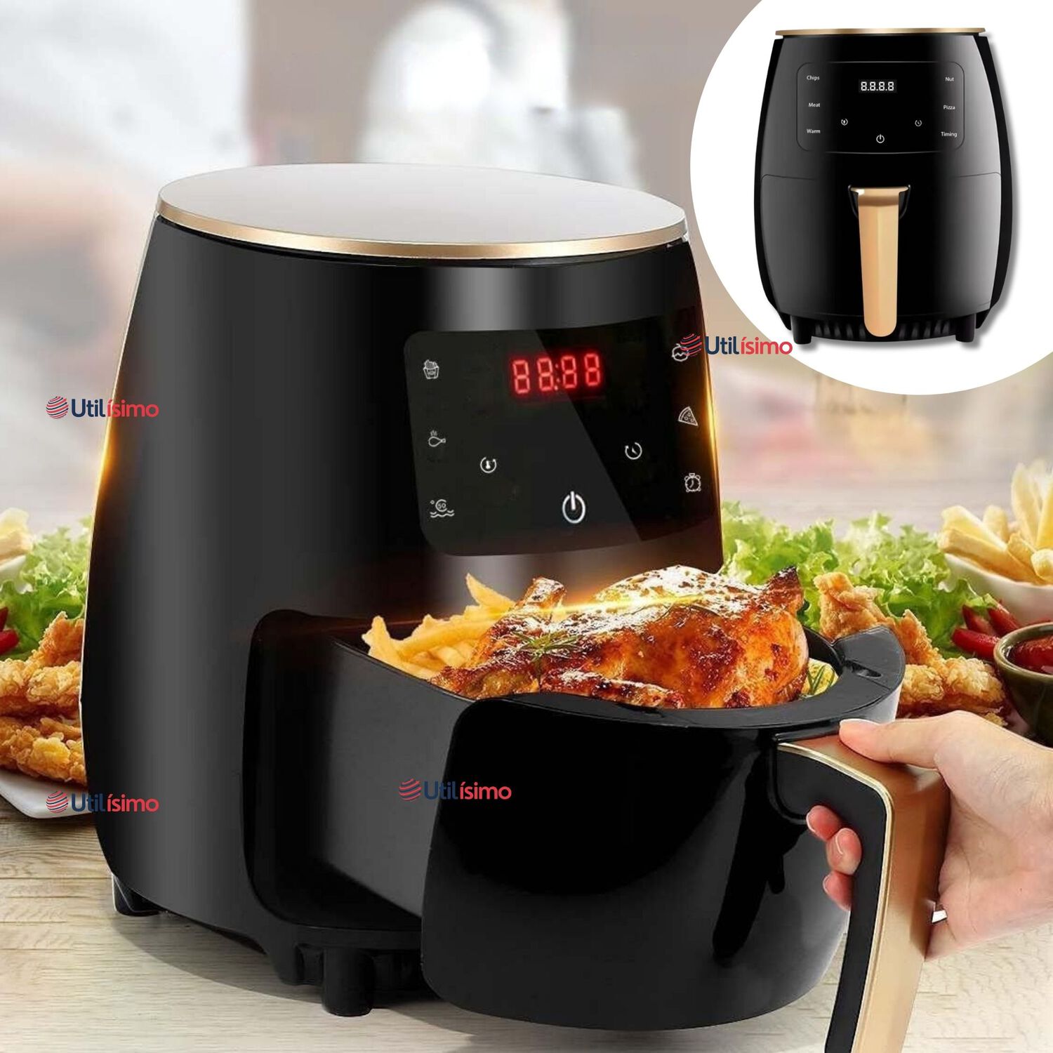Freidora De Aire Digital 6 Litros 2400w Air Fryer Premium image number 0.0