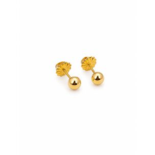 Aros Bolita 5mm N3 Oro18k 0.65gr Ni&ntilde;a Juvenil Hipoalerg&eacute;nico Dorado