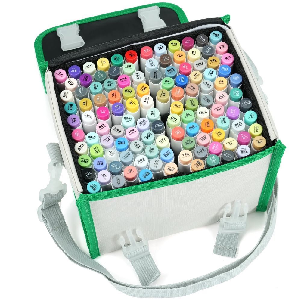 Ohuhu 120 Marcadores Alcohol + 1 Blender Pincel & Biselada image number 0.0