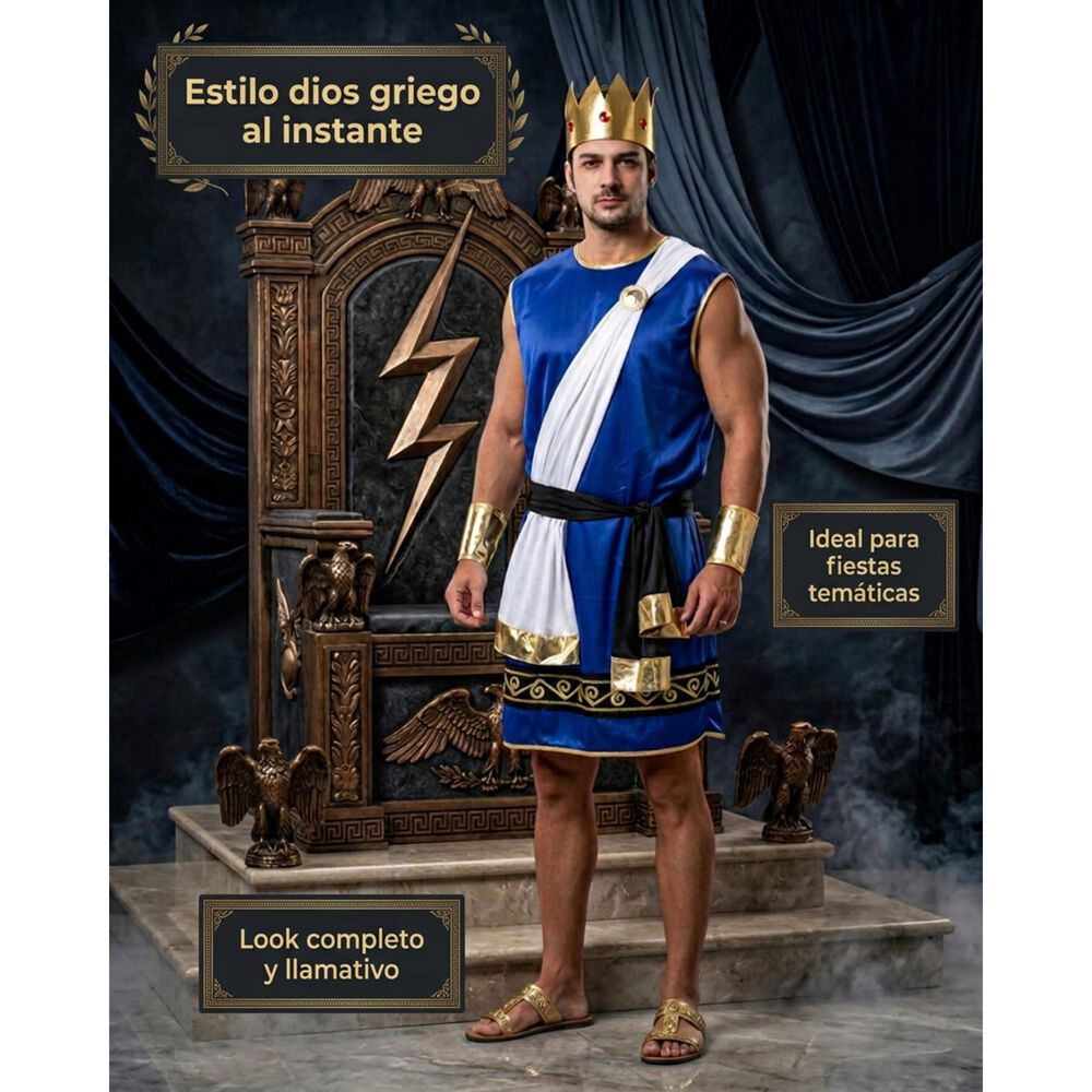 Disfraz Dios Griego Zeus Adulto image number 2.0