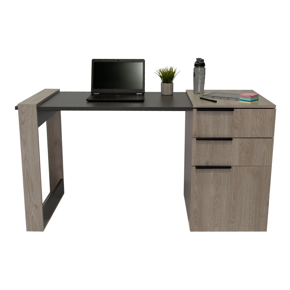 Escritorio 2 Cajones 1 Puerta Fm-014g Gris Y Plomo image number 3.0