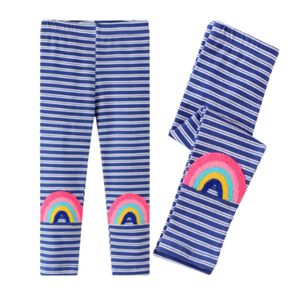 Calzas Niña Arco Iris Azul Rayas Jump Kids 100% Algodón