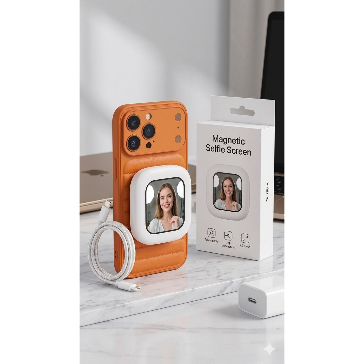 Pantalla Selfie Magn&eacute;tica Para Celular 2.0 Recargable Usb-c image number 1.0