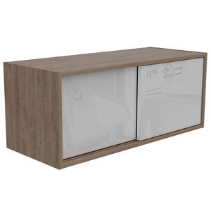 Gabinete Aereo 2 Puertas Fm-003b Blanco Y Café Claro