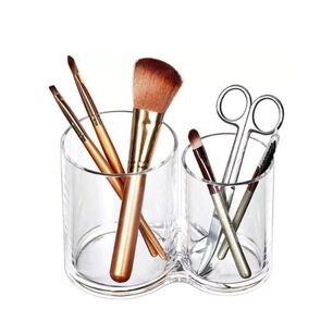 Organizador Maquillajes Cilindrico Doble Brochas 15cm