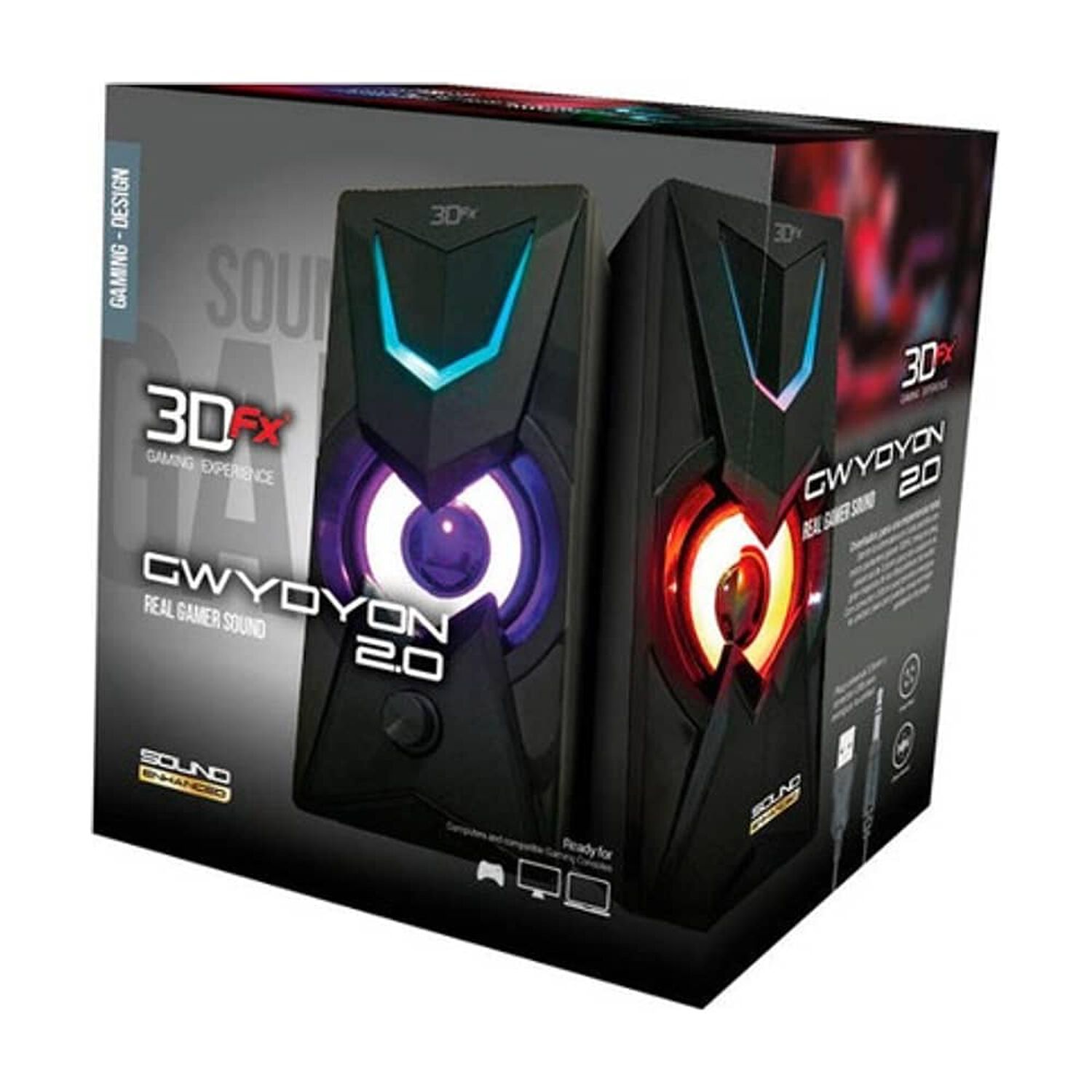 Parlante Gamer Para Pc Gwydyon 2.0 Modelo 3dfx image number 0.0