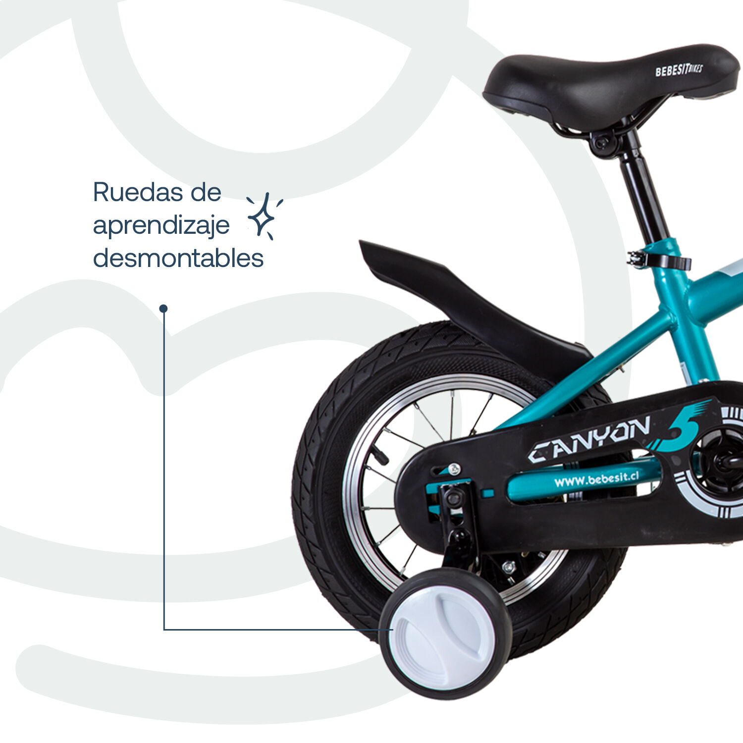 Bicicleta Canyon 12" Verde Cubre Cadena Ni&ntilde;os 4-10 A&ntilde;os image number 5.0