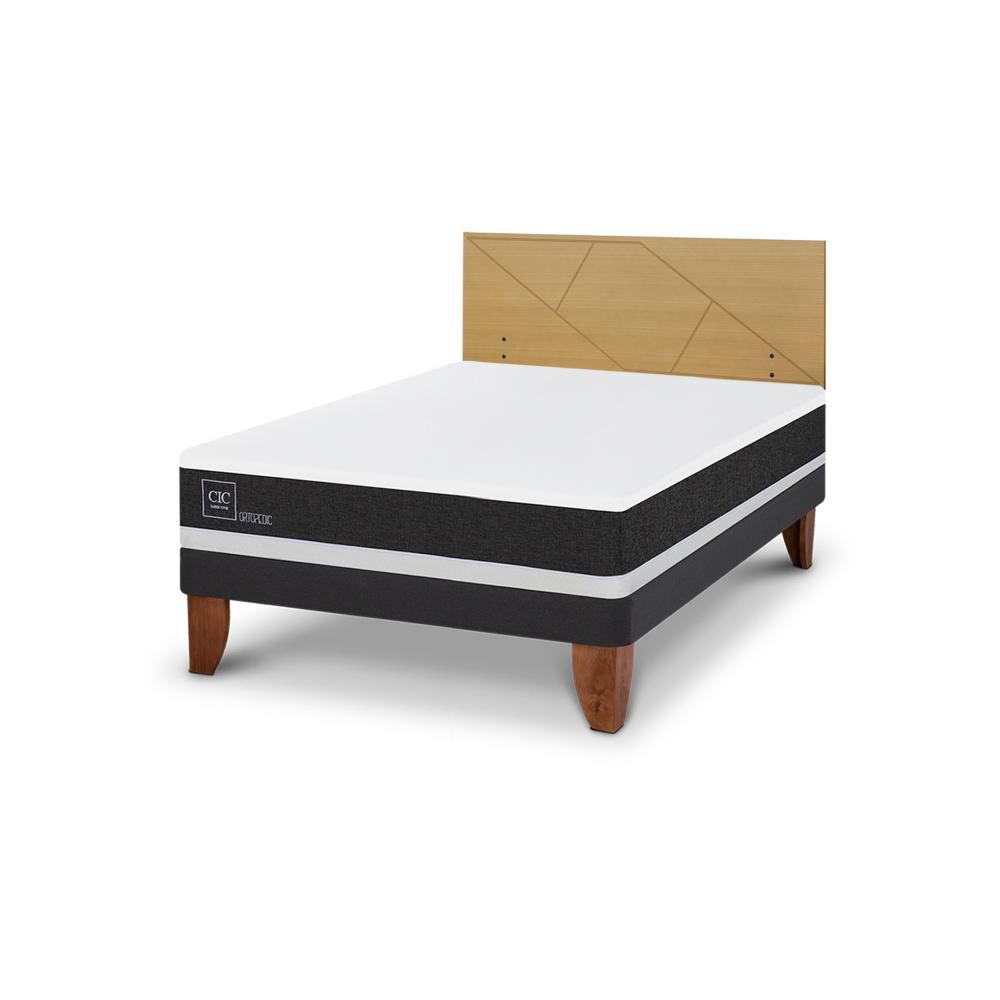 Cama Europea Cic Ortopedic / 2 Plazas / Base Normal + Respaldo image number 2.0