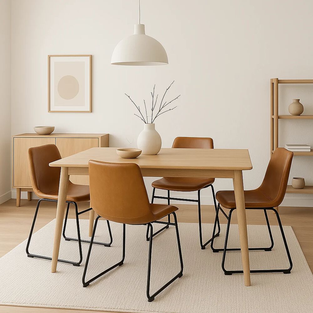 Silla Burgos De Comedor O Living De Cuero Sintético Y Metal Industrial image number 2.0