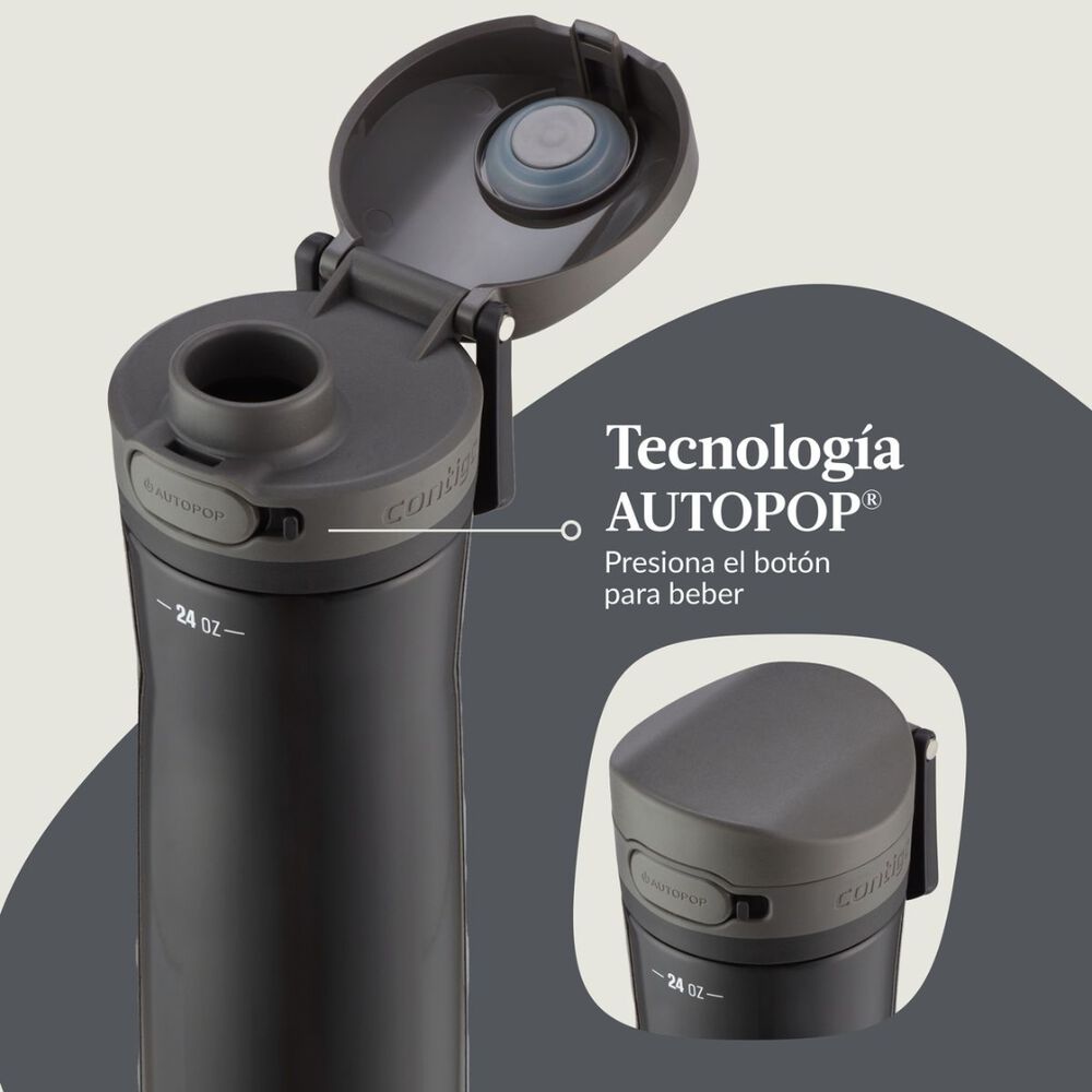Contigo Jackson Chill 2.0 Autopop Botella De Agua Acero Inoxidable 710ml - Negro image number 7.0