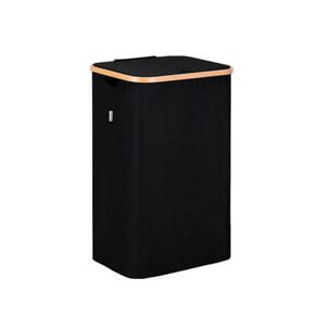 Cesta De Ropa Con Tapa 60cm Para Lavanderia Negro