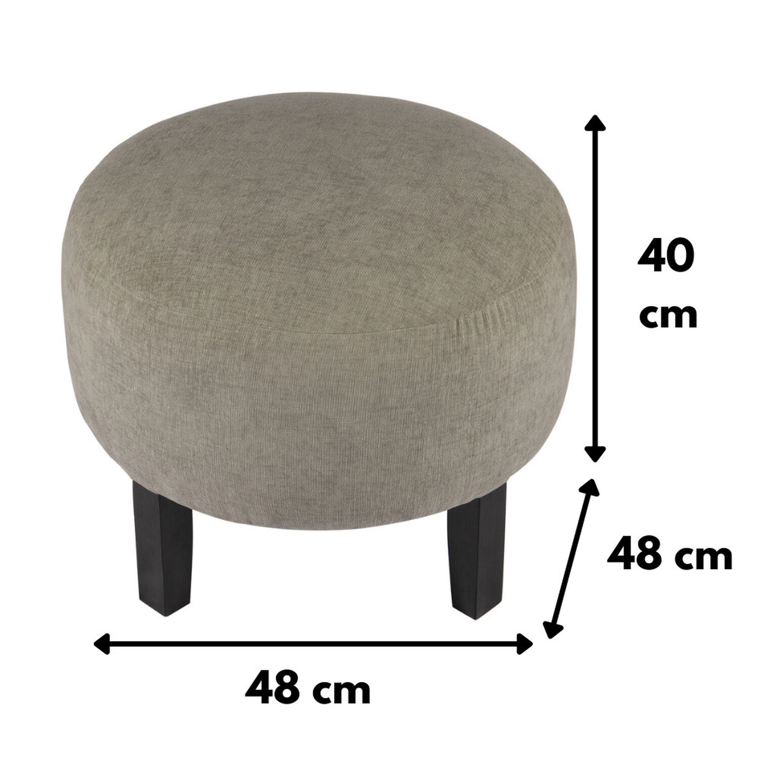 Pouf Jack Gris Claro Altea 48x48x40 Cm M&aacute;xima Design image number 3.0