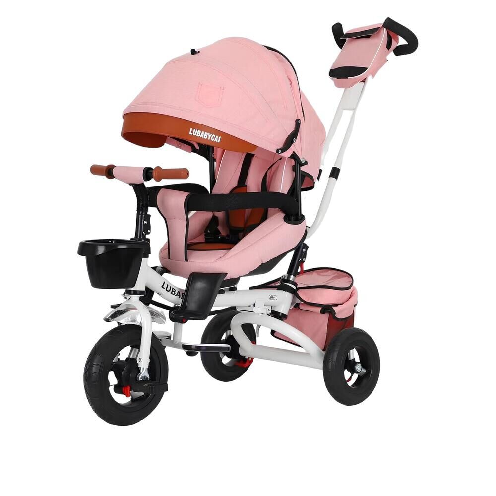 Triciclo Multifuncional Plegable Reclinable Rosado Lubabycas image number 8.0