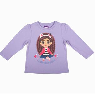 Polera Manga Larga Bebe Niña Hello Gabby Doll House