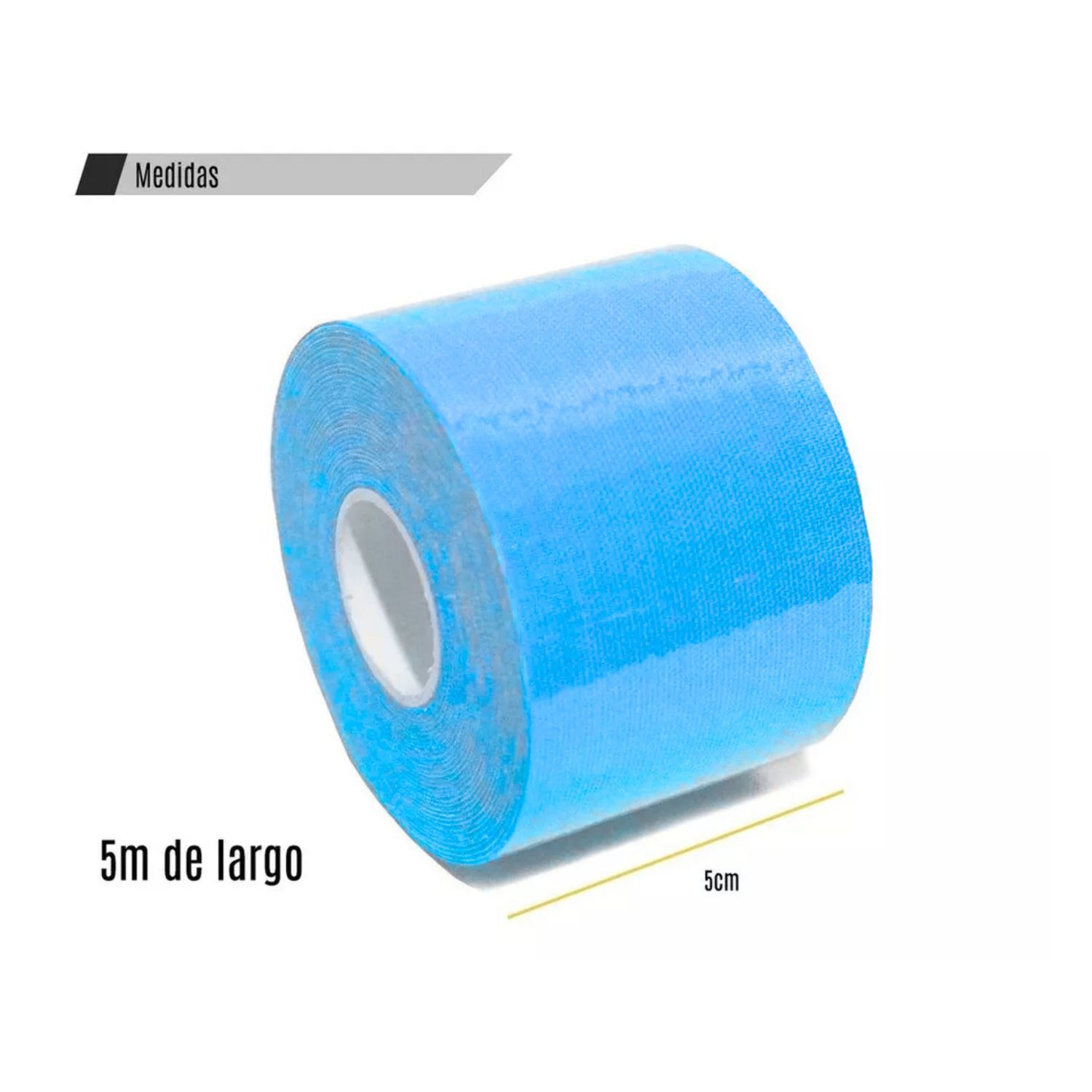 Bandas Kinesiologicas 5cm X 5 Metros Celeste Terapia F&iacute;sica image number 3.0