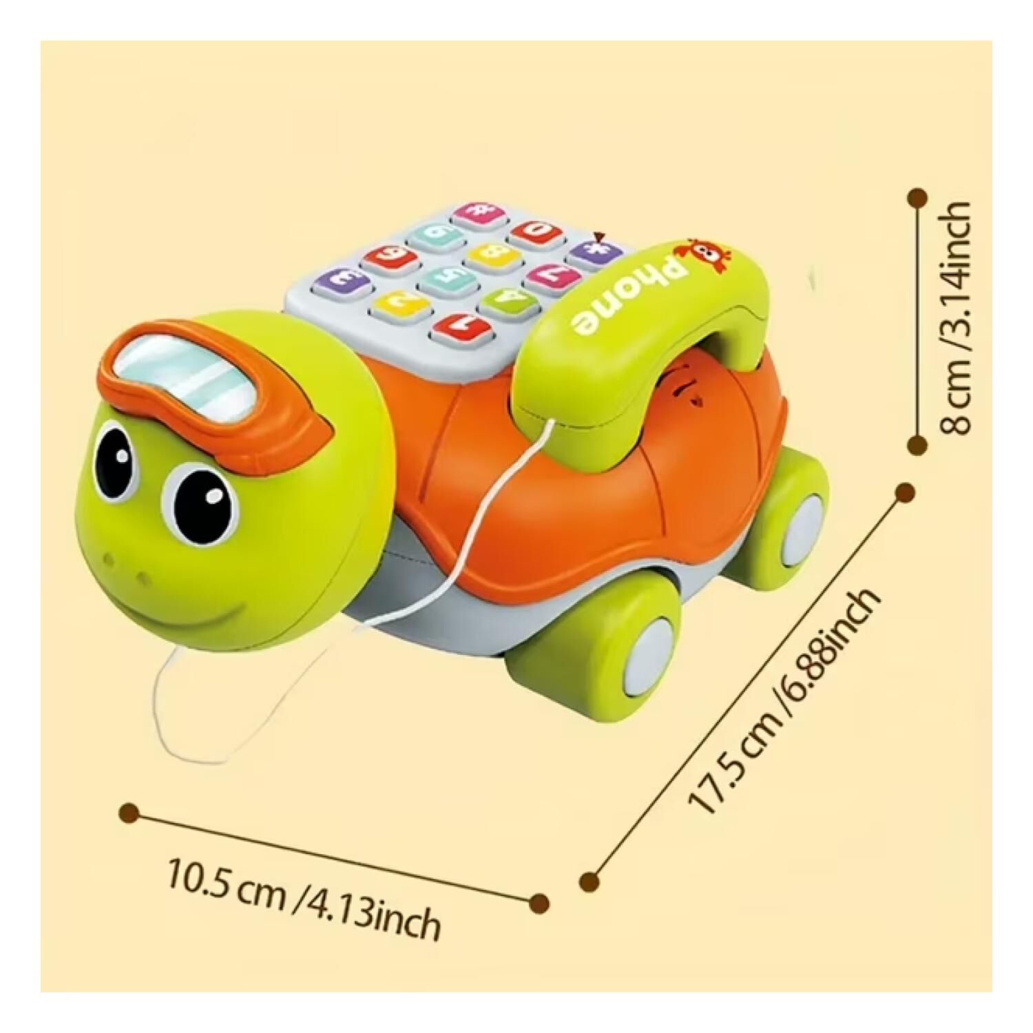 Juguete Telefono Tortuga Interactivo Con Sonidos Infantil image number 2.0