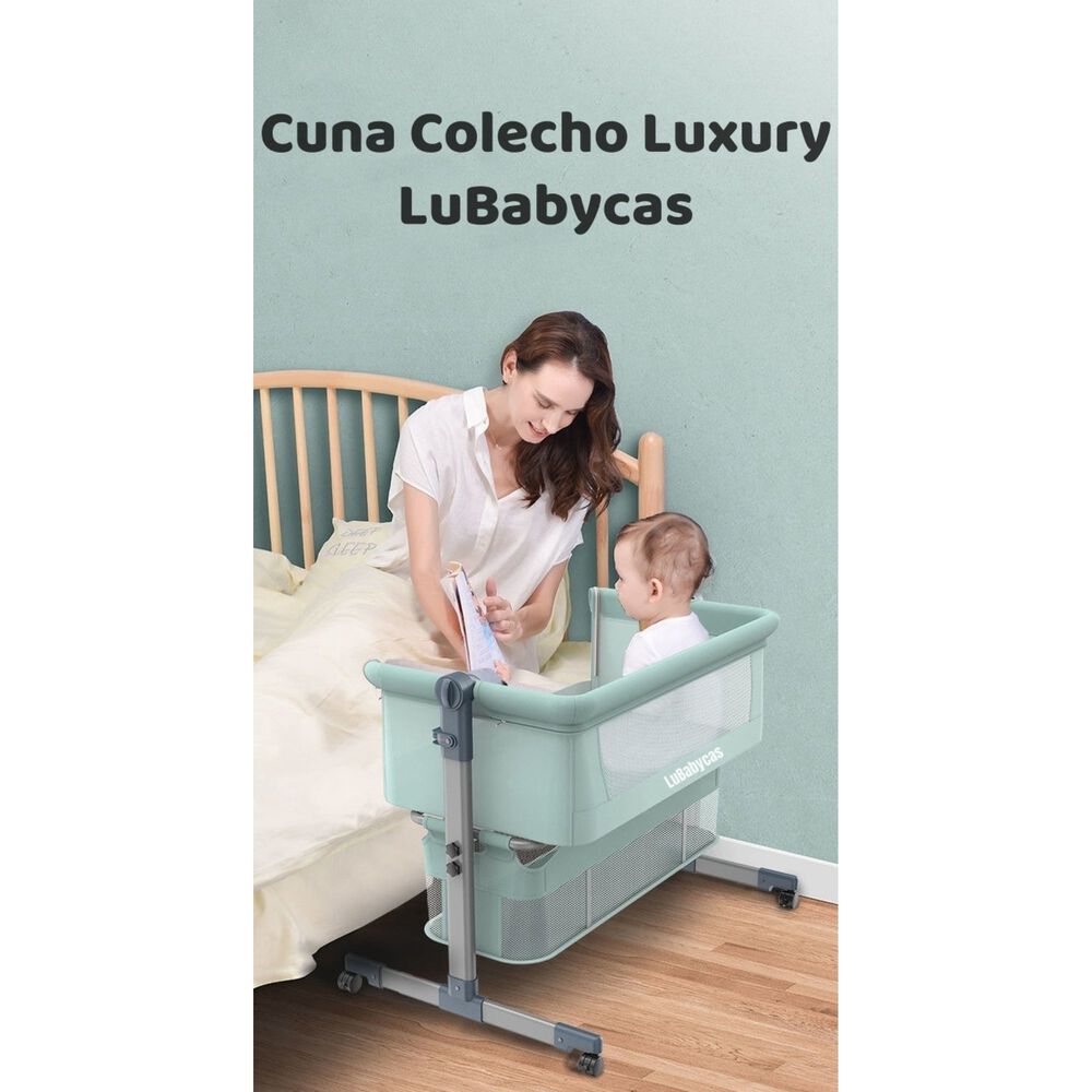 Cuna Colecho Beb&eacute; Con Mosquitero Verde Lubabycas image number 3.0