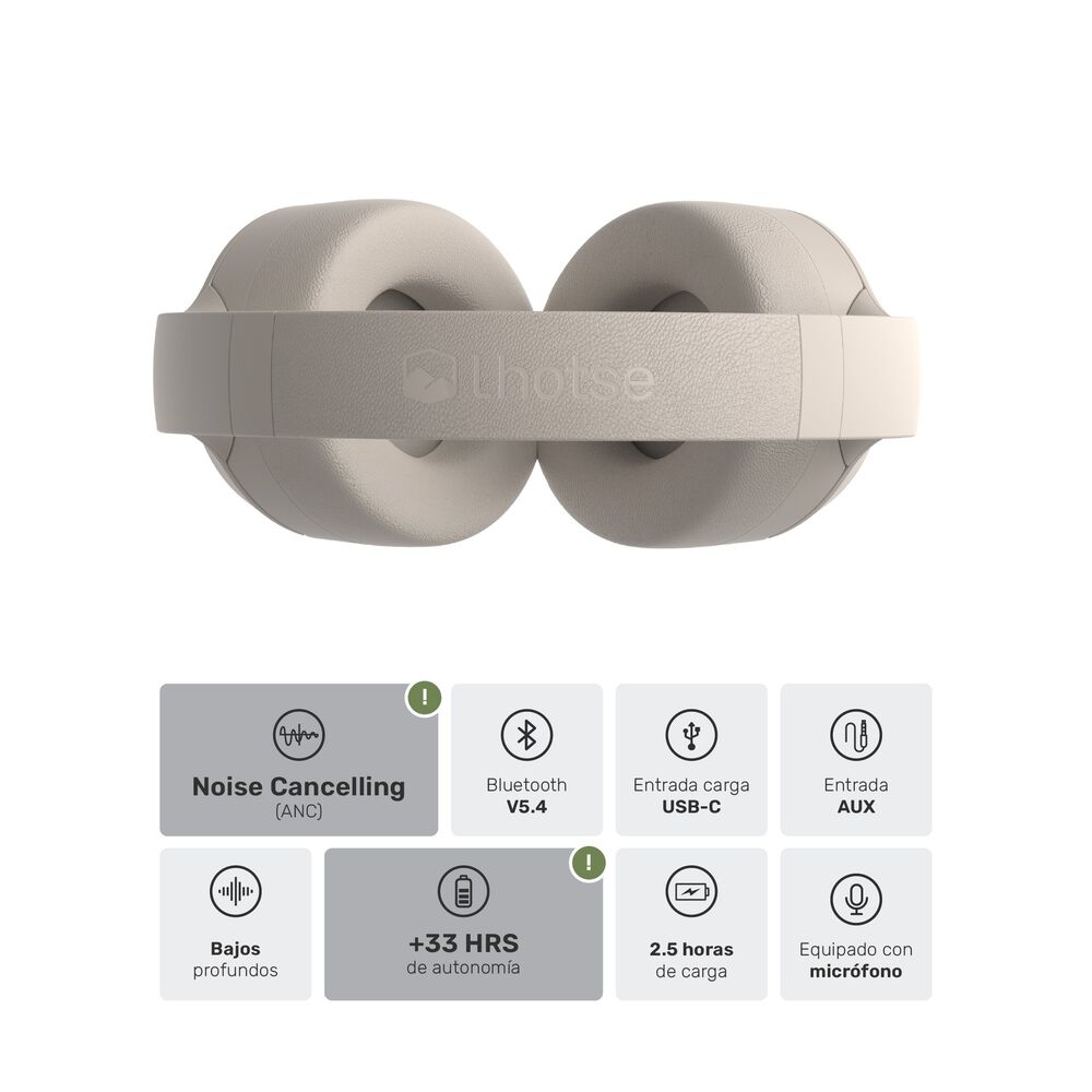 Audifonos Bluetooth Inalambrico Beatmaster Anc Cream image number 2.0