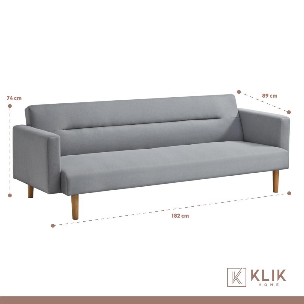 Fut&oacute;n Sof&aacute; Cama 3 Cuerpos Sara - Lino Gris image number 3.0